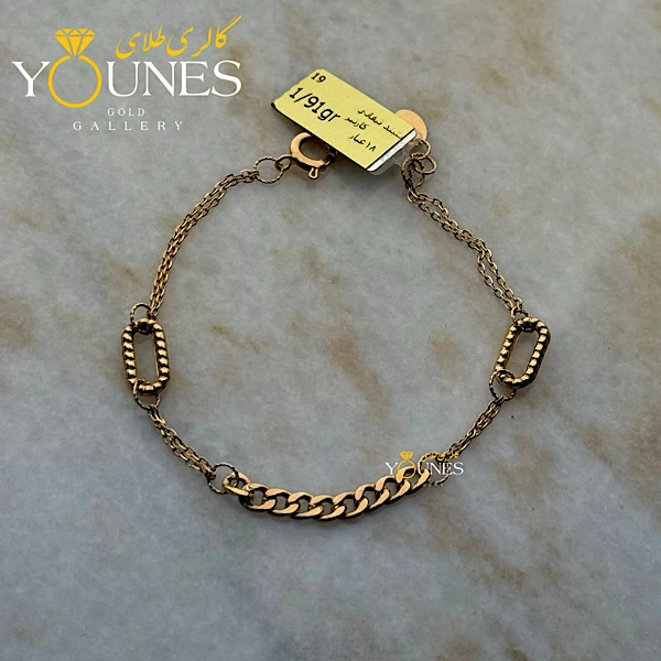 دستبند تمام طلا کارتیر بیضی تراش دار